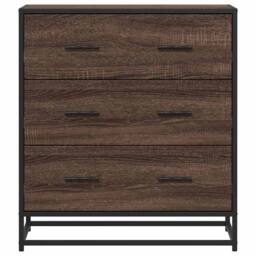 Berkfield Home Sideboard Brown Oak 68x35x76 cm Engineered Wood & Metal - Size: 68 x 35 x 76 cm - thumbnail 4