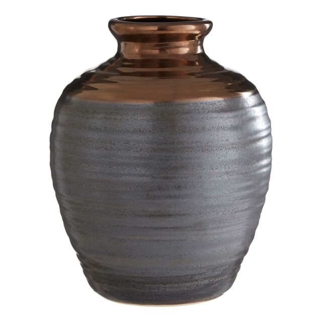 Orsina Zamak Large Barrel Vase in Grey - image 1