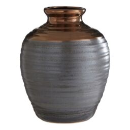 Orsina Zamak Large Barrel Vase in Grey - thumbnail 1
