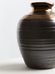 Orsina Zamak Large Barrel Vase in Grey - thumbnail 5
