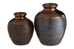 Orsina Zamak Large Barrel Vase in Grey - thumbnail 3