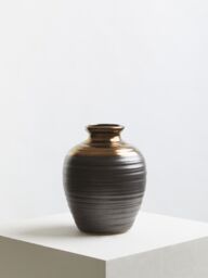 Orsina Zamak Large Barrel Vase in Grey - thumbnail 4