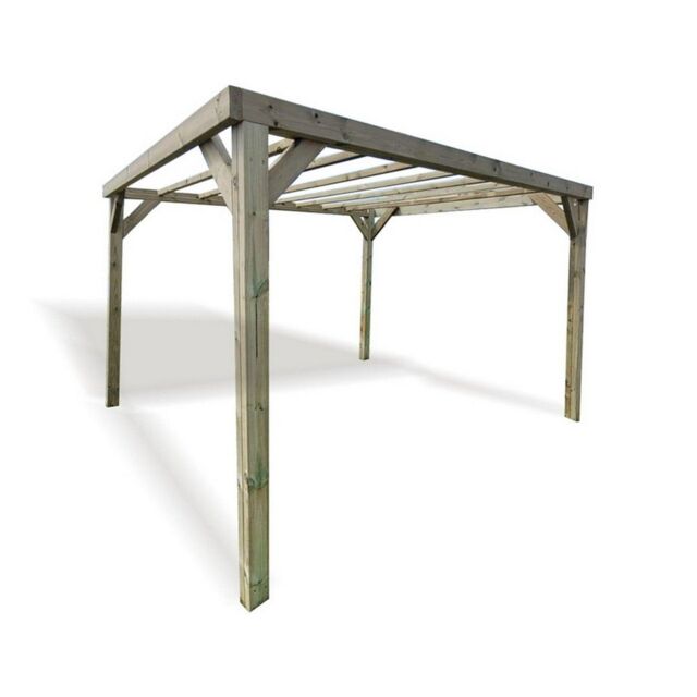 Churnet Valley Garden Furniture Ltd Heavy Duty Pergola - L240 x W240 x H230 cm - Min. Assembly Required in Brown - image 1