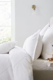 Murmur 'Cora' Cotton Sateen Duvet Cover in White - Size: Single - thumbnail 2