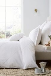 Murmur 'Cora' Cotton Sateen Duvet Cover in White - Size: Single - thumbnail 1