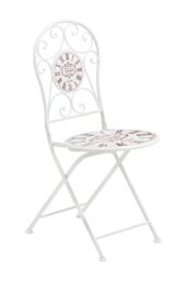 Orsina Industrial Design Cream Powder Coated Metal Chair, Comfortable Design Dining Chair For Entertaining Guests in White - thumbnail 1