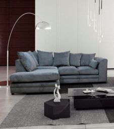 Furniture 786 Casper Fabric 4 Seater Left Hand Facing Corner Sofa in Grey