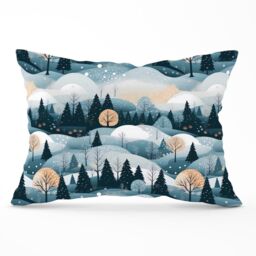 Warren Reed - Designer Dreamy Snowy Christmas Scene Cushions in White - Size: 60 cm x 60 cm - thumbnail 1