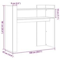 Berkfield Home Console Table Grey Sonoma 100x35x90 cm Engineered Wood - Size: 100 x 35 x 90 cm - thumbnail 8