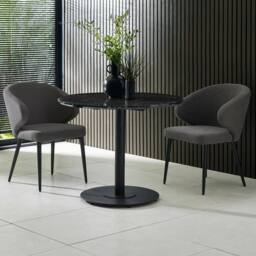 Cheshire Fairmont Premium Mid Grey Fabric Dining Chairs - Set of 2 - thumbnail 6