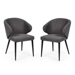 Cheshire Fairmont Premium Mid Grey Fabric Dining Chairs - Set of 2 - thumbnail 1