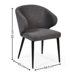 Cheshire Fairmont Premium Mid Grey Fabric Dining Chairs - Set of 2 - thumbnail 5