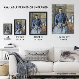Artery8 Woman with a Coffeepot Portrait Paul Cezanne Framed Wall Art Print - Size: A4 - thumbnail 3
