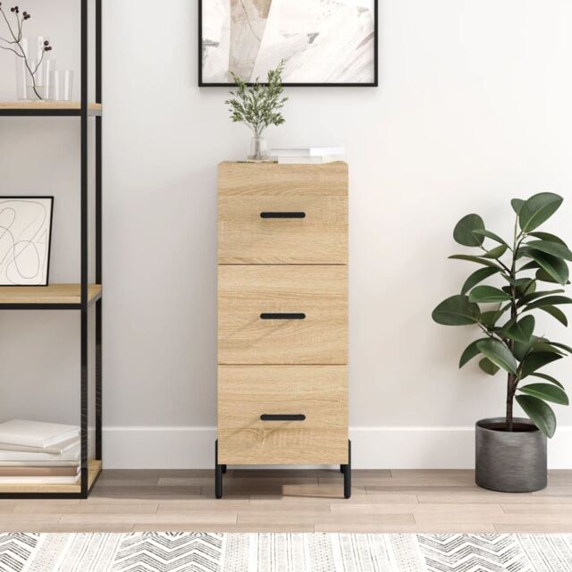 Berkfield Home Sideboard Sonoma Oak 34.5x34x90 cm Engineered Wood in Brown - image 1