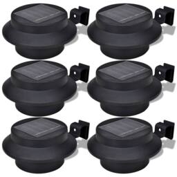 Berkfield Home Outdoor Solar Lamp Set 6 pcs Fence Light Gutter Light Black - thumbnail 2