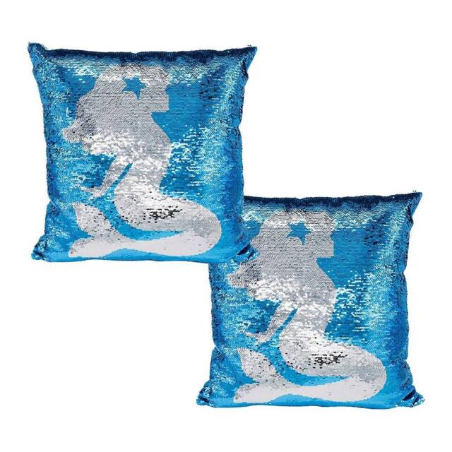 simpa Women's Magic Flip Reveal Sequin Plush Cushions - Blue Mermaid - image 1