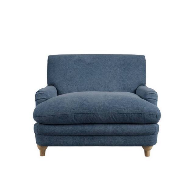 Lemon Pavilion Furniture Plumpton Chair Weave - L111.5 x W106 x H84.5 cm - Denim Blue/Oak in Blue - Size: 1 Pack - image 1