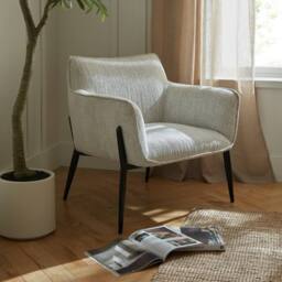 Lemon Pavilion Furniture and Decor Zephra Indoor Occasional Chair - Metal - L67 x W79 x H78 cm - White in Light Grey - thumbnail 5