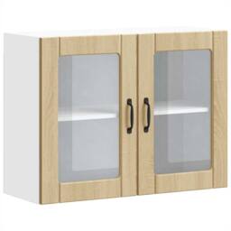 Berkfield Home Kitchen Wall Cabinet with Glass Door Lucca Sonoma Oak Engineered Wood in Brown - thumbnail 1