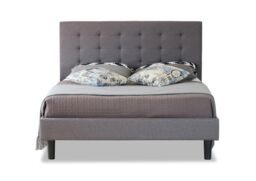 Modernique Fabric Bed with High Headboard, Slatted Wooden Sprung Bed Base in Grey - Size: Single - thumbnail 5
