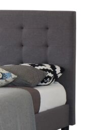 Modernique Fabric Bed with High Headboard, Slatted Wooden Sprung Bed Base in Grey - Size: Single - thumbnail 6