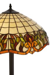 Orsina Tiffany Umbrella Shade Floor Lamp, Art Nouveau Wisteria Design, Nature-Inspired Multicoloured Glass Shade in Brown - thumbnail 4