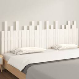 Berkfield Home Wall Headboard White 204x3x80 cm Solid Wood Pine - Size: 204 x 3 x 80 cm - thumbnail 3