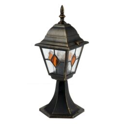 First Choice Lighting Morecambe - Black with Brushed Gold IP44 Post Light