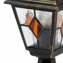 First Choice Lighting Morecambe - Black with Brushed Gold IP44 Post Light - thumbnail 2