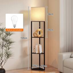 EONLION Corner Floor Lamp Modern Standard Free Standing in Black - thumbnail 2