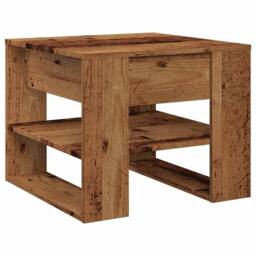 Berkfield Home Coffee Table Old Wood 55.5x55x45 cm Engineered Wood in Brown - thumbnail 1