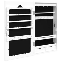 Berkfield Home Mirror Jewellery Cabinet Wall Mounted White 37.5x10x67 cm - thumbnail 5