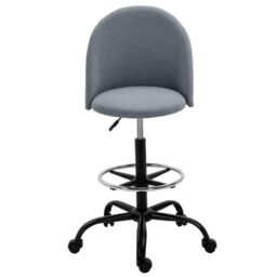 EONLION Draughtsman Chair Home Office Ergonomic 5 Wheels in Grey - thumbnail 3