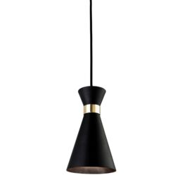 Netlighting Ohio 1 Light Ceiling Pendant Black Brass E27 in Grey