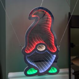Samuel Alexander 85cm Multicoloured Infinity LED Hanging Parachute Christmas Gnome Gonk - thumbnail 6