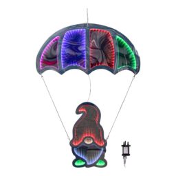 Samuel Alexander 85cm Multicoloured Infinity LED Hanging Parachute Christmas Gnome Gonk - thumbnail 8