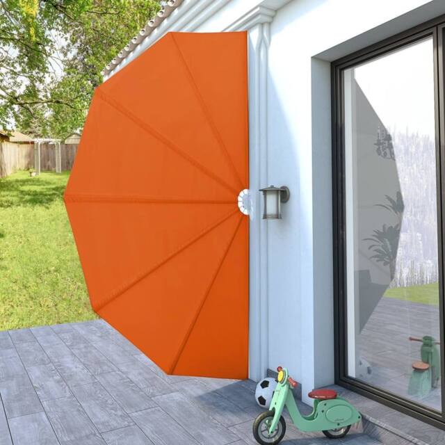 Berkfield Home Durable Collapsible Terrace Side Awning Terracotta 200 cm in Orange
