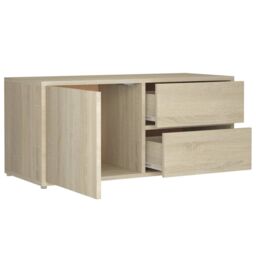 Berkfield Home TV Cabinet Sonoma Oak 80x34x36 cm Engineered Wood in Brown - Size: 80 x 34 x 36 cm - thumbnail 6