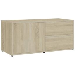 Berkfield Home TV Cabinet Sonoma Oak 80x34x36 cm Engineered Wood in Brown - Size: 80 x 34 x 36 cm - thumbnail 2