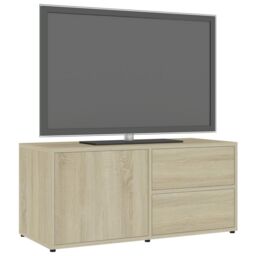 Berkfield Home TV Cabinet Sonoma Oak 80x34x36 cm Engineered Wood in Brown - Size: 80 x 34 x 36 cm - thumbnail 4