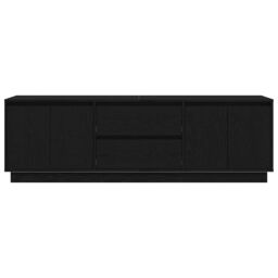 Berkfield Home TV Cabinet with LED Lights Black Oak 160.5x41x50 cm - thumbnail 7