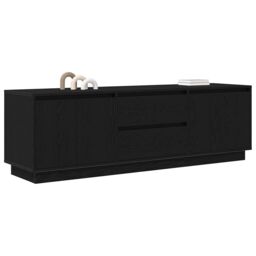 Berkfield Home TV Cabinet with LED Lights Black Oak 160.5x41x50 cm - thumbnail 5