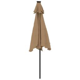 Berkfield Home Comfortable Garden Parasol with LEDs & Steel Pole Taupe 225x225 - thumbnail 7