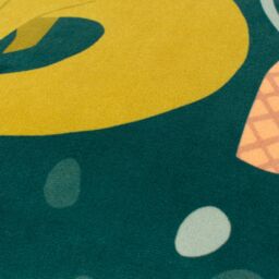 Little Furn . Roar Piped Velvet Polyester Filled Cushion in Teal - Size: 43 cm x 43 cm - thumbnail 4