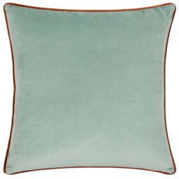Little Furn . Roar Piped Velvet Polyester Filled Cushion in Teal - Size: 43 cm x 43 cm - thumbnail 2