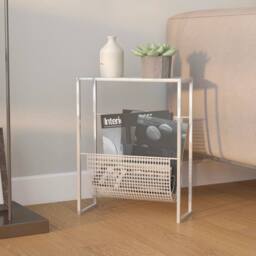 Berkfield Home Magazine Rack Silver 35x15x45 cm Steel - Size: 35 x 15 x 45 cm - thumbnail 2