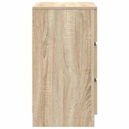 Berkfield Home Bedside Cabinets with 3 Drawers 2 pcs Sonoma Oak 39x35x65 cm in Brown - Size: 39 x 35 x 65 cm - thumbnail 8