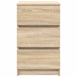 Berkfield Home Bedside Cabinets with 3 Drawers 2 pcs Sonoma Oak 39x35x65 cm in Brown - Size: 39 x 35 x 65 cm - thumbnail 7