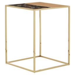 Orsina Luxurious Design Agate Side Table, Agate Stone Top Metal Side Table, Sturdy Bedside Table For Bedroom - thumbnail 3