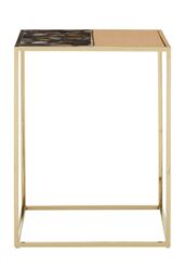 Orsina Luxurious Design Agate Side Table, Agate Stone Top Metal Side Table, Sturdy Bedside Table For Bedroom